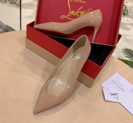 Replica Christian Louboutin Nude Patent Kate 70mm Pumps
