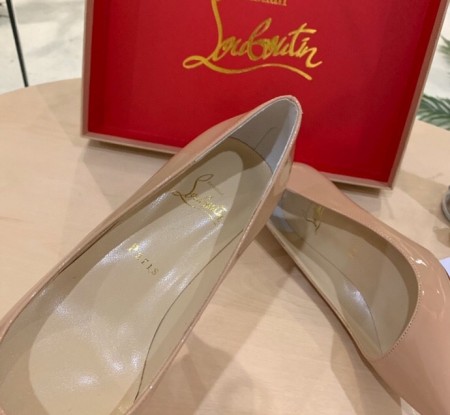 Replica Christian Louboutin Nude Patent Kate 70mm Pumps