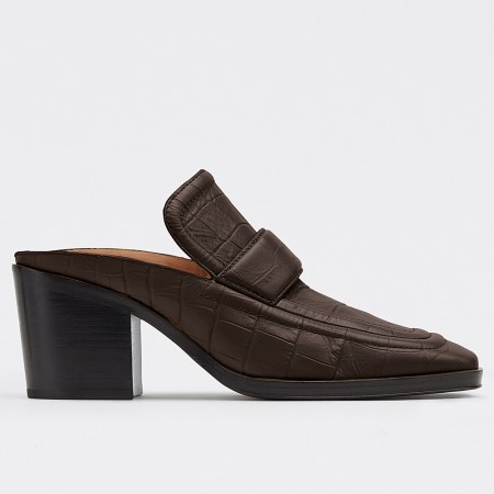 Bottega Veneta Mules In Fondant Crocodile Embossed Leather