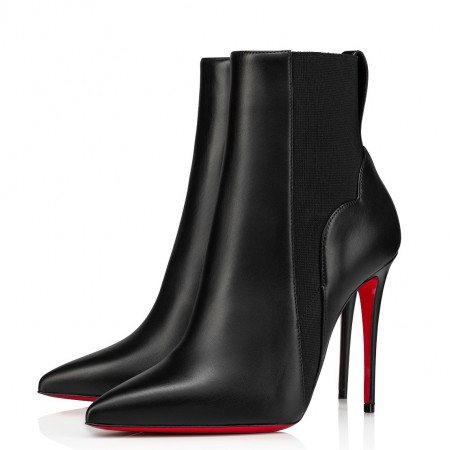 Christian Louboutin Chelsea Chick Ankle Boots 100mm in Black Leather