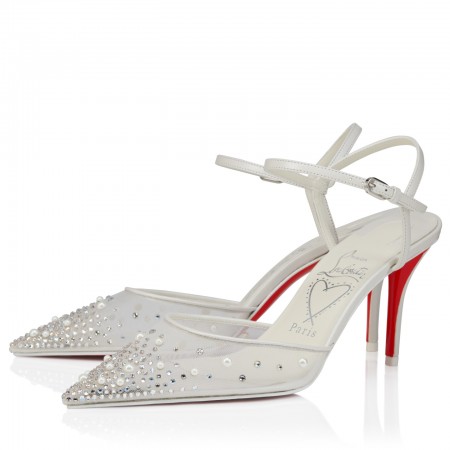 Christian Louboutin Miss Z Riviera Strass 80mm Pumps White
