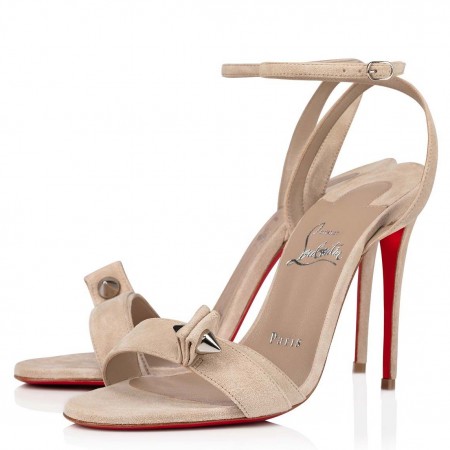 Christian Louboutin Umberta 100mm Sandals In Beige Suede