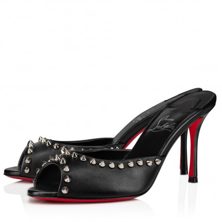 Christian Louboutin Me Dolly Spike 85MM Sandals In Black Lambskin