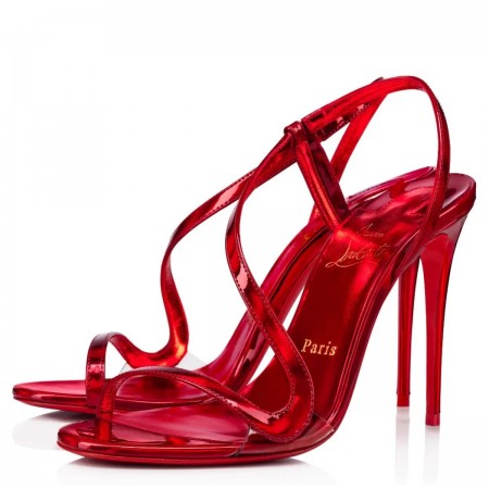 Christian Louboutin Rosalie Sandals 100mm in Red Patent Leather