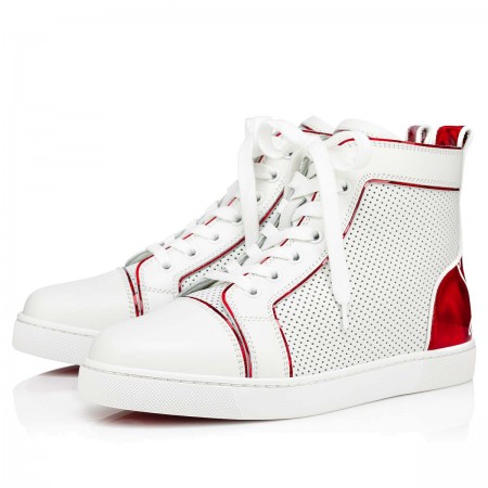 Christian Louboutin Fun Louis Woman Flat Sneakers In White Calfskin