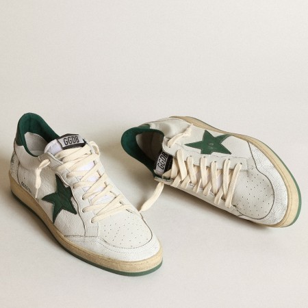 Golden Goose Women's Ball Star Sneakers with Green Star and Heel Tab