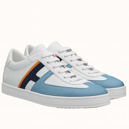 Hermes Boomerang Sneakers In Multicolore Blue Leather