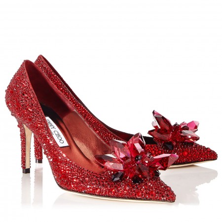 Jimmy Choo Alia 85mm Pumps In Red Crystal