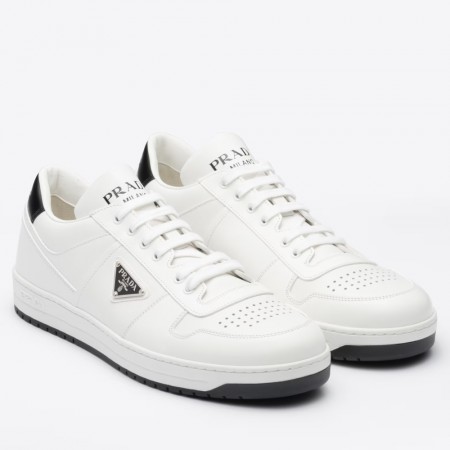 Prada Men's Downtown Sneakers in White Leather