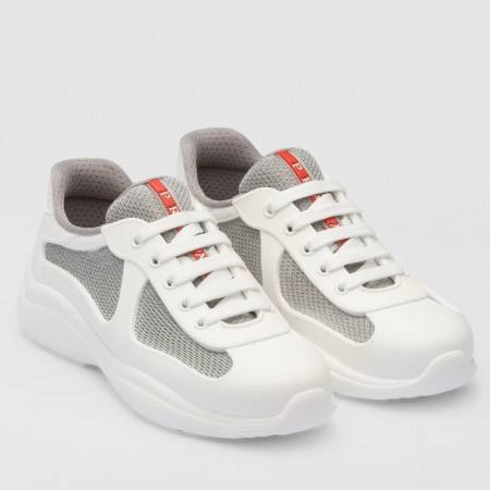 Prada America's Cup Sneakers in White Rubber and Bike Fabric