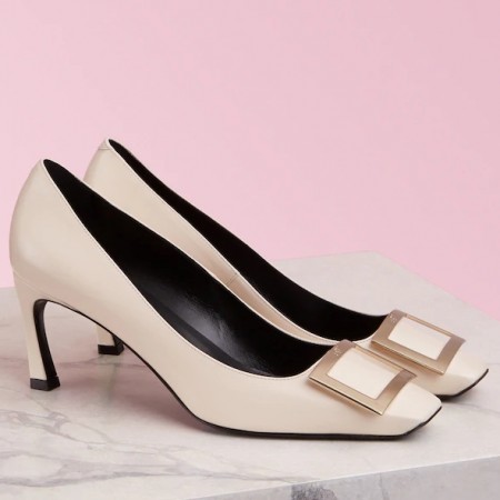 Roger Vivier Belle Vivier Trompette 70mm Pumps In White Calfskin