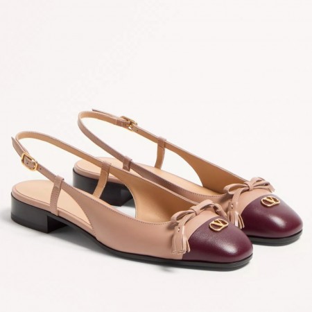Valentino Valet Du Roi Slingback Ballet Flats in Rose Cannelle Lambskin