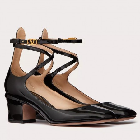 Valentino Garavani Tan-Go Pumps 60mm In Black Patent Leather