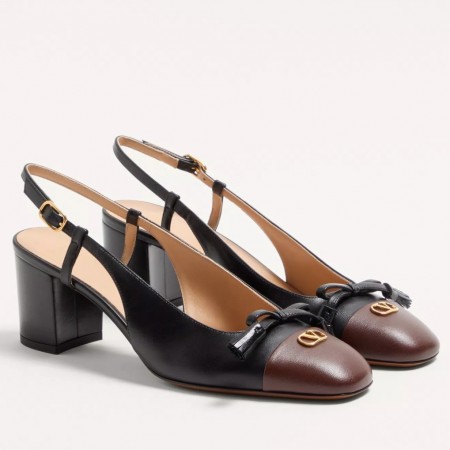 Valentino Valet Du Roi Slingback Pumps 60mm in Black Lambskin
