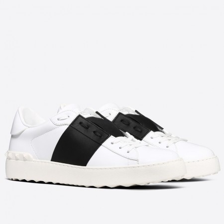 Valentino Women's Open Sneakers with Black Leather Stripe