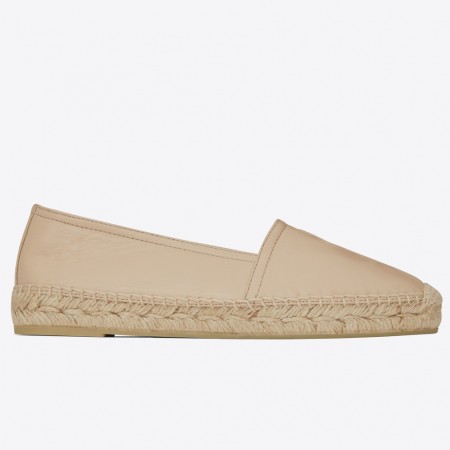 Saint Laurent Monogram Espadrilles In Beige Lambskin