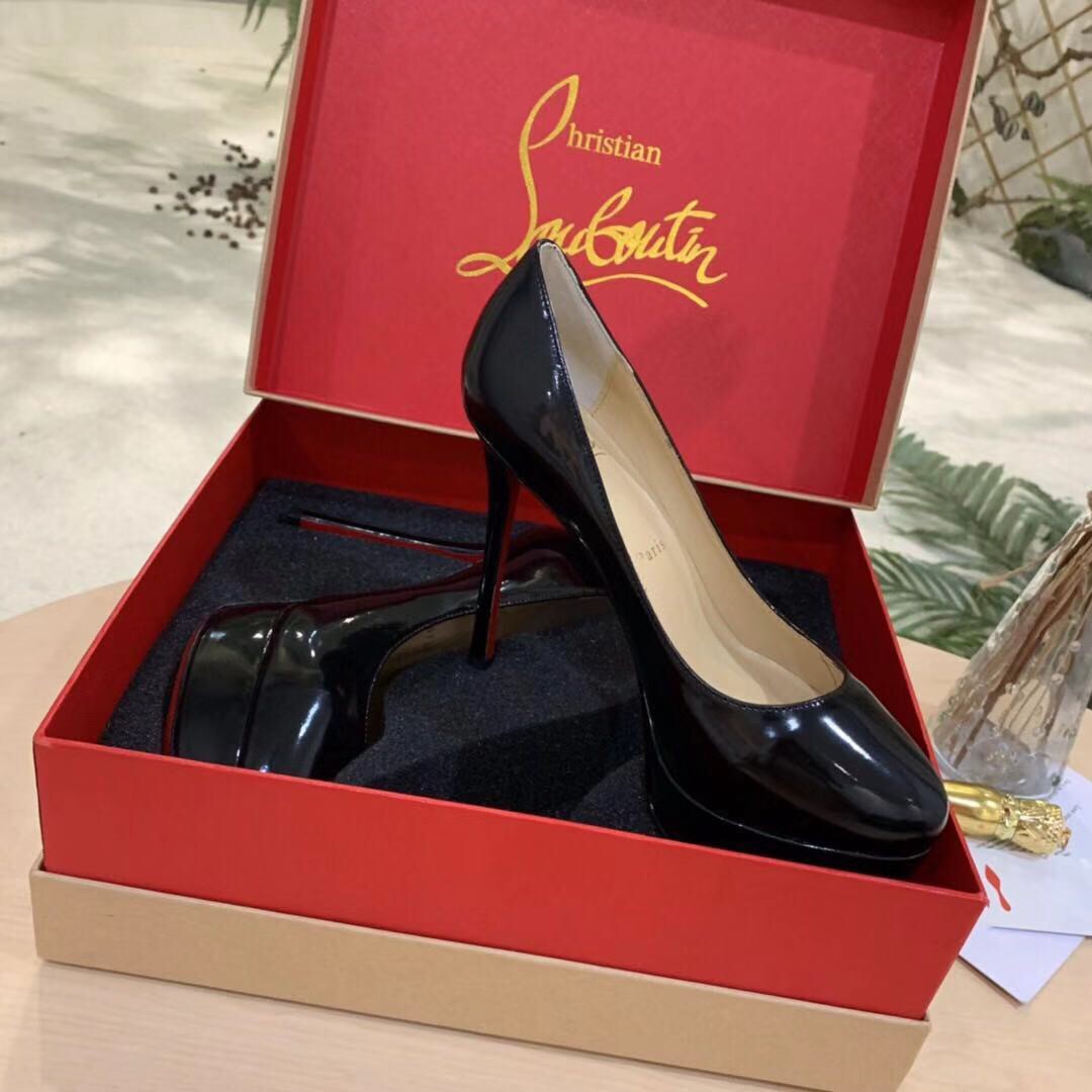 Replica Christian Louboutin Black Patent Dirditta 130mm Pumps