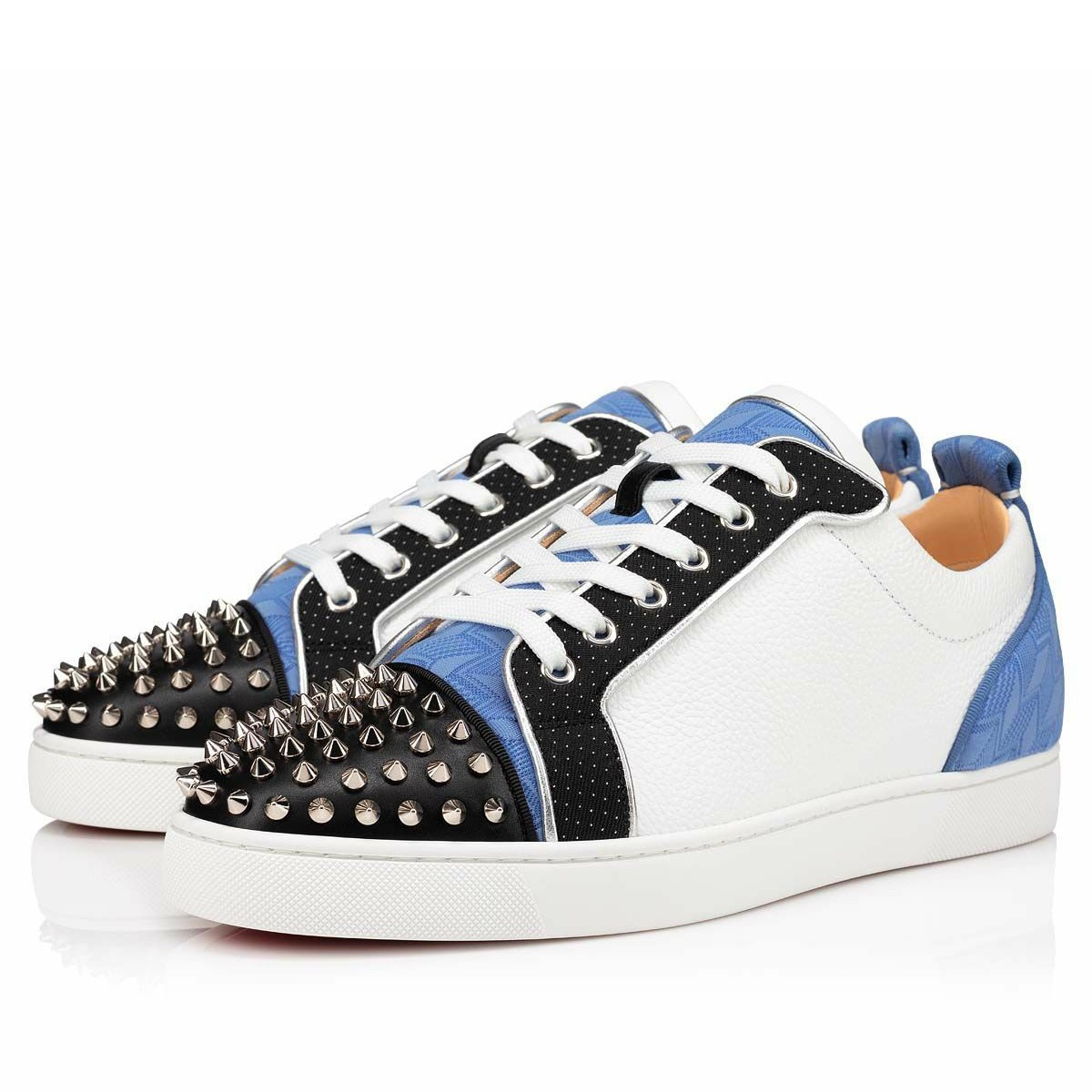 Christian Louboutin Men's Louis Junior Spikes Orlato Suede Sneakers