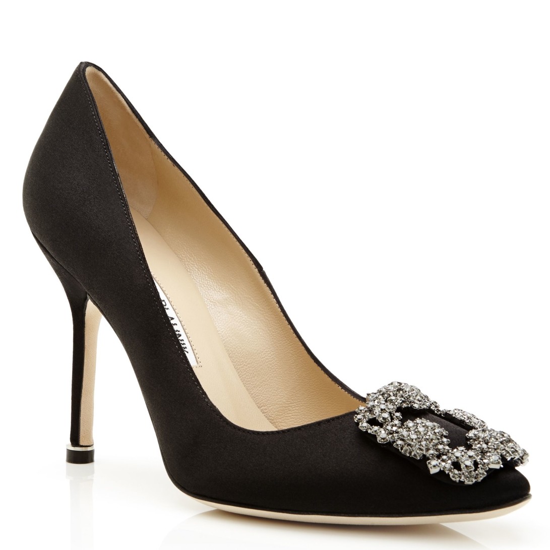 Replica Manolo Blahnik Hangisi 105 Pumps In Black Satin