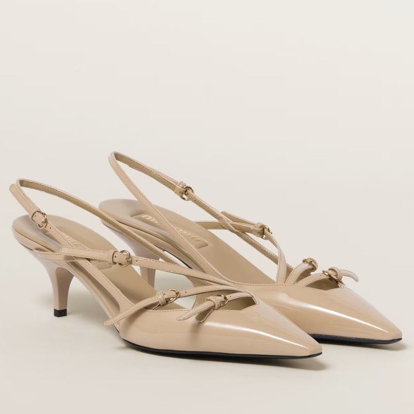 miu miu patent leather slingback pumps