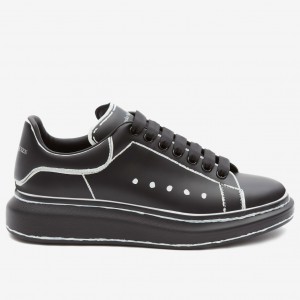 Alexander McQueen Men's Oversized Sneakers With White Outlines