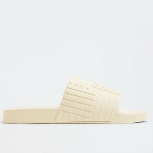 Bottega Veneta Slider Sildes In White Rubber