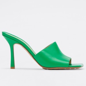 Bottega Veneta Stretch Mules 90mm In Green Lambskin