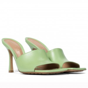 Bottega Veneta Stretch Mules 90mm In Pistachio Lambskin