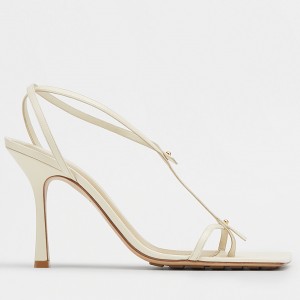 Bottega Veneta Stretch Sandals In White Lambskin