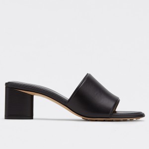 Bottega Veneta Band 55MM Sandals In Black Calfskin