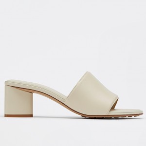 Bottega Veneta Band 55MM Sandals In White Calfskin