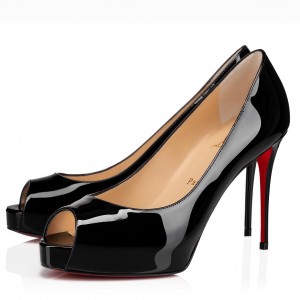 Christian Louboutin Black Patent New Very Prive 100mm Pumps