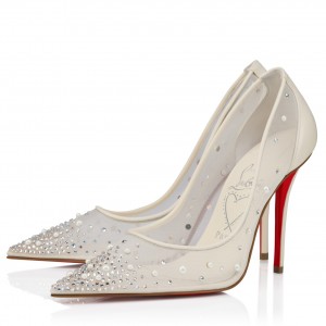 Christian Louboutin Miss Z Degrastrass Perla 100mm Pumps White