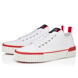 Christian Louboutin Women's Pedro Junior Sneakers In White Fabric