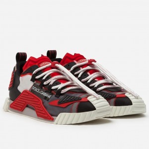 Dolce & Gabbana Men's NS1 Sneakers In Red Fabric
