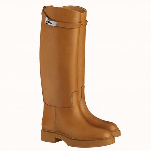 Hermes Variation Boots In Brown Calfskin