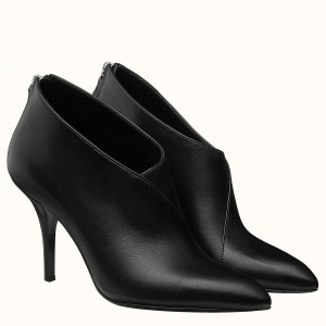 Hermes Virginia Ankle Boot In Black Leather