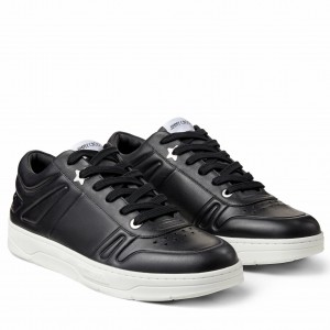 Jimmy Choo Men's Hawaii Sneakers In Black Leather