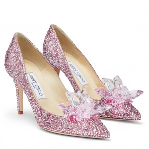 Jimmy Choo Alia 85mm Pumps In Pink Crystal