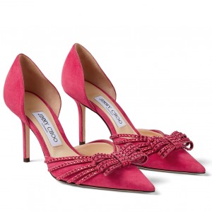 Jimmy Choo Kaitence 85mm Pumps In Fuchsia Suede Leather
