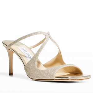 Jimmy Choo Anise 75 Mule Sandals In Glitter Fabric