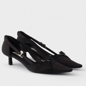 Prada Pumps 45mm in Black Canvas