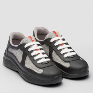 Prada America's Cup Sneakers in Black Rubber and Bike Fabric 