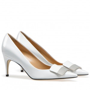 Sergio Rossi SR1 Pumps 75mm In White Patent