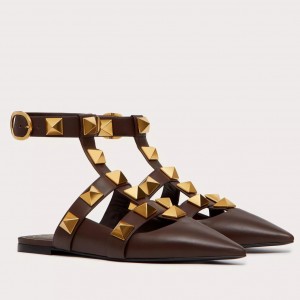 Valentino Roman Stud Ballet Flats In Fondant Calfskin