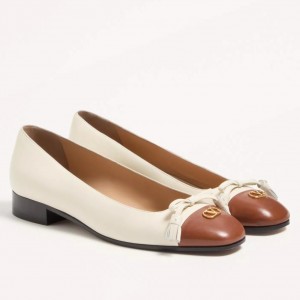 Valentino Valet Du Roi Ballet Flats in White Lambskin