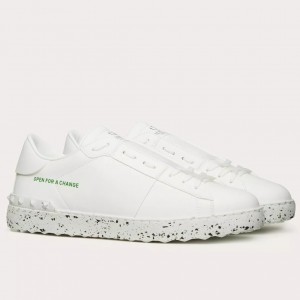 Valentino Women's Open For a Change Sneakers in White Leather
