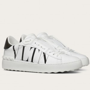 Valentino Women's VLTN Open Sneakers In White Leather