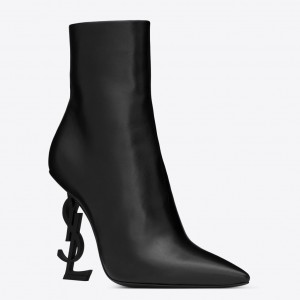 Saint Laurent Opyum Ankle Boots 110MM in Black Leather