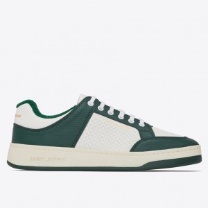 Saint Laurent Women's SL/61 Sneakers in Green and White Leather